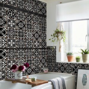 Traditional mixed tile transfers stickers wall Vintage Victorian Moroccan retro mosaic