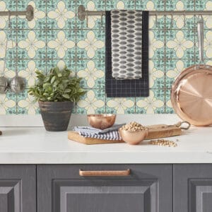 Style 1 Pastel blue green yellow pink Victorian Moroccan retro traditional aged style Mosaic style tile transfers stickers bathroom kitchen