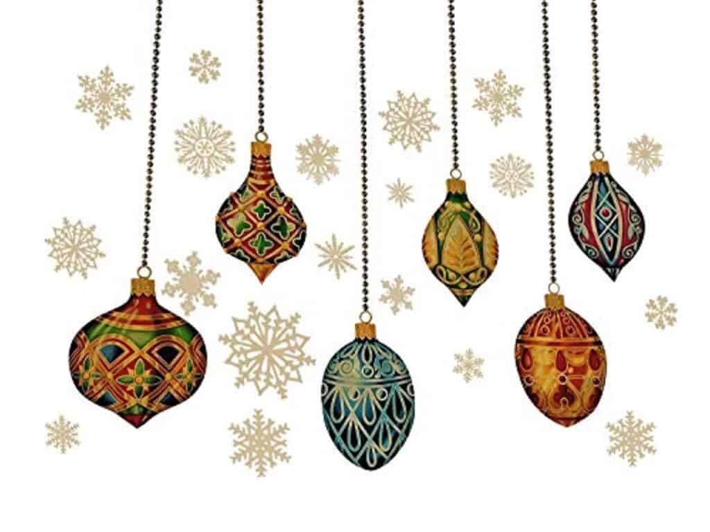 Christmas stained glass Bauble snowflakes Window Stickers Clings