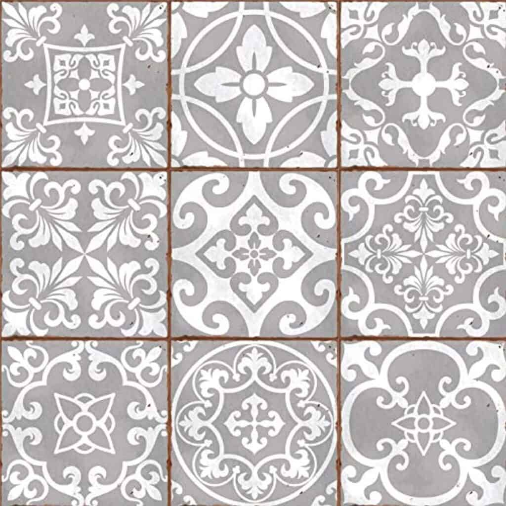 Pack of 9 Mixed grey Victorian Moroccan retro traditional aged style