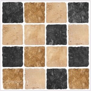 [Black Brown Stone] Mosaic tile stickers transfers travertine stone KITCHEN BATHROOM peel and stick