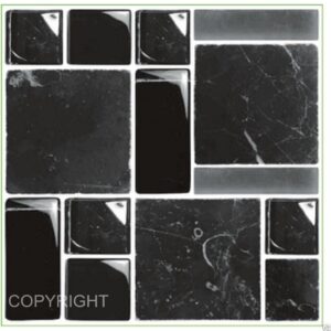 [Black Glass Multi] Mosaic tile stickers transfers travertine stone KITCHEN BATHROOM peel and stick